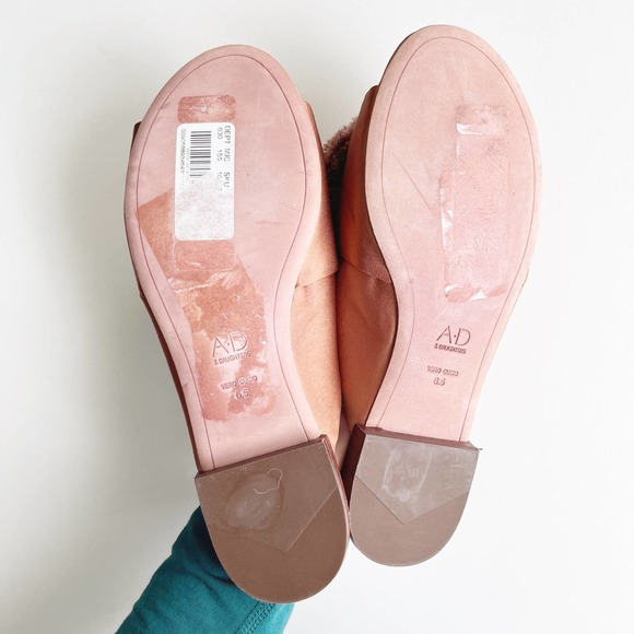AD & Daughters Satin Leather Pom Pom Harthe Slide Mules Rusty Blush Size 6.5 - Picture 9 of 9